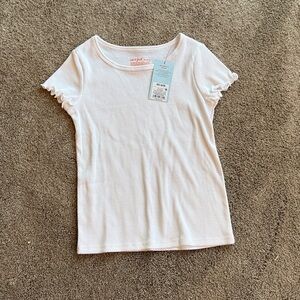 NWT White Ribbed Short Sleeve Top
